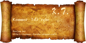 Kemmer Tünde névjegykártya