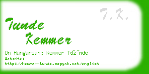 tunde kemmer business card